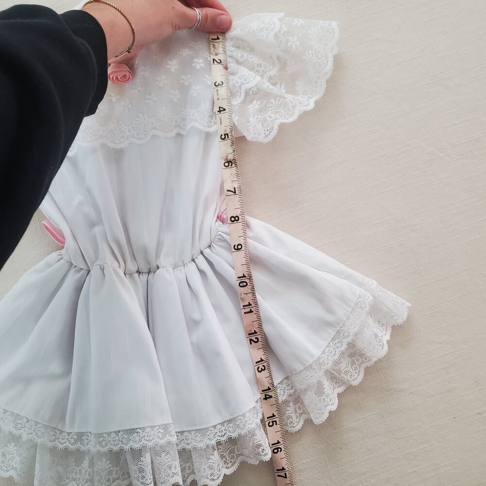Vintage White Lace Dress 2t - Picture 9 of 10